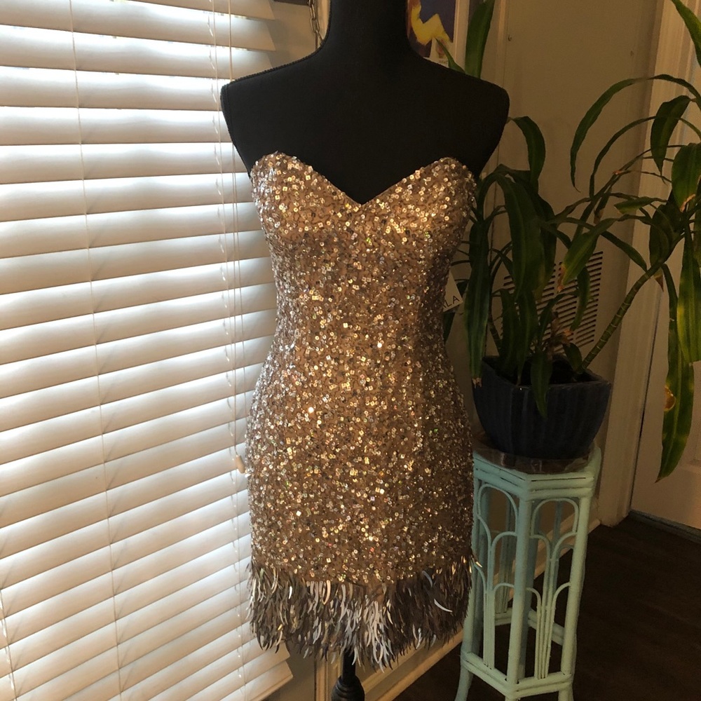 Scala Silver Sequin Mini Dress